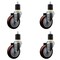 Service Caster 4'' Maroon Poly Wheel Swivel 1-7/8'' Expanding Stem Caster Set, 4PK SCC-EX20S414-PPUB-MRN-178-4 - alternate 1